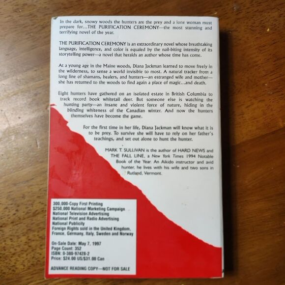 The Purification Ceremony Paperback Book Novel Suspense First Edition - Picture 5 of 5